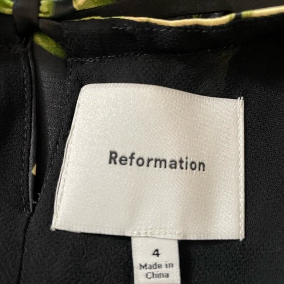 NEW Reformation Anaiis Silk Long Black Floral Backless Dress Mood for Love US 4 - Picture 8 of 16